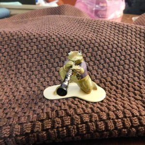 Ceramic Frog Playing a Clarinet